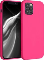 kwmobile phone case pour Apple iPhone 12 / 12 Pro - Coque pour smartphone - Coque arrière rose fluo