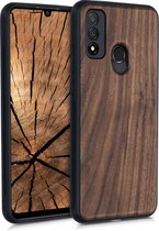 kwmobile telefoonhoesje voor Huawei P Smart (2020) - Hoesje met bumper in donkerbruin - Back cover - walnoothout