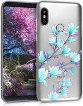 kwmobile telefoonhoesje voor Xiaomi Redmi S2 / Redmi Y2 - Hoesje voor smartphone in blauw / paars / transparant - Magnolia design
