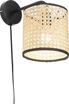 QAZQA kata - Landelijke Wandlamp met schakelaar voor binnen - 1 lichts - D 28 cm - Naturel -  Woonkamer | Slaapkamer | Keuken