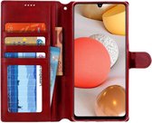 AZNS Samsung Galaxy A42 Leren Stand Portemonnee Hoesje Rood