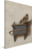 Canvas Puttertje - Schilderij van Carel Fabritius - MuurMedia - schilderij - natuur - Gildemeester collectie - 20x30