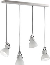 LED Hanglamp - Trinon Ginola - E14 Fitting - 4-lichts - Rechthoek - Mat Nikkel - Aluminium