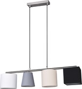 LED Hanglamp - Hangverlichting - Trinon Cinomi - E14 Fitting - Rechthoek - Mat Nikkel - Aluminium
