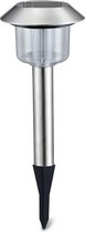 LED Priklamp met Zonne-energie - Igna Alinas - 0.08W - Helder/Koud Wit 6500K - Mat Zilver - Kunststof