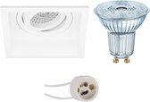 OSRAM - LED Spot Set - Parathom PAR16 940 36D - Primux Domy Pro - GU10 Fitting - Dimbaar - Inbouw Vierkant - Mat Wit - 5.5W - Natuurlijk Wit 4000K - Verdiept - Kantelbaar - 105mm