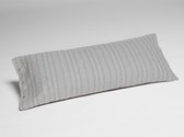 Yumeko kussensloop velvet flanel grijs/wit stripe 40x80  - Biologisch & ecologisch