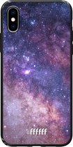 iPhone Xs Hoesje TPU Case - Galaxy Stars #ffffff