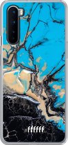 OnePlus Nord Hoesje Transparant TPU Case - Blue meets Dark Marble #ffffff