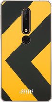 Nokia X6 (2018) Hoesje Transparant TPU Case - Safety Stripes #ffffff