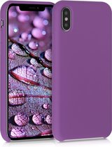 kwmobile telefoonhoesje voor Apple iPhone X - Hoesje met siliconen coating - Smartphone case in pastel lila