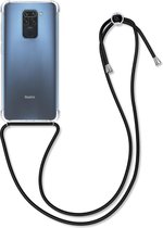 kwmobile telefoonhoesje compatibel met Xiaomi Redmi Note 9 - Hoesje met koord - Back cover in zwart / transparant