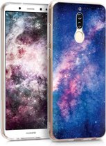 kwmobile telefoonhoesje voor Huawei Mate 10 Lite - Hoesje voor smartphone in poederroze / roze / donkerblauw - Melkweg en Sterren design