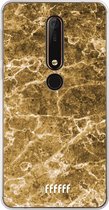 Nokia X6 (2018) Hoesje Transparant TPU Case - Gold Marble #ffffff