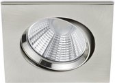 LED Spot - Inbouwspot - Nitron Paniro - Vierkant 5W - Dimbaar - Warm Wit 3000K - Mat Nikkel - Aluminium - 80mm