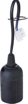 E27 Fitting/Houder Kunststof Zwart 15cm Draad