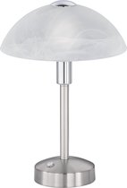 LED Tafellamp - Nitron Dontra - 4W - Warm Wit 3000K - Rond - Mat Nikkel - Aluminium