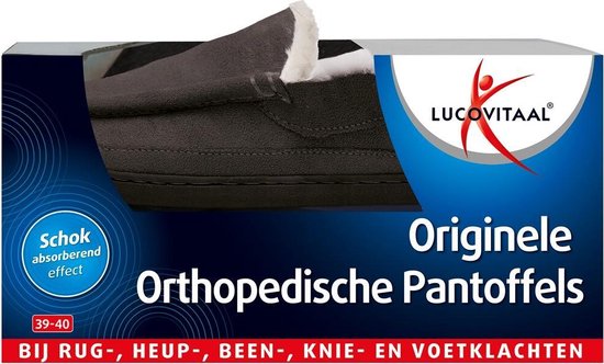 Lucovitaal Orthopedische Pantoffels - Antraciet - Maat 39-40 - Lucovitaal