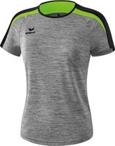 Erima Liga 2.0 T-Shirt Dames - Grey Melange / Zwart / Green Gecco | Maat: 44