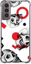 Telefoonhoesje  Samsung Galaxy S21 Stevige Bumper Hoesje met transparante rand Skull Red