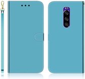 Voor Sony Xperia 1 Geïmiteerd Spiegeloppervlak Horizontale Flip Leren Case met Houder & Kaartsleuven & Portemonnee & Lanyard (Blauw)