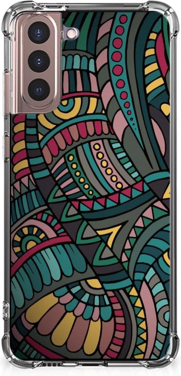 Samsung Galaxy S21 Plus Doorzichtige Silicone Hoesje Aztec