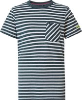 Petrol Industries - Jongens Gestreept t-shirt - Groen - Maat 140
