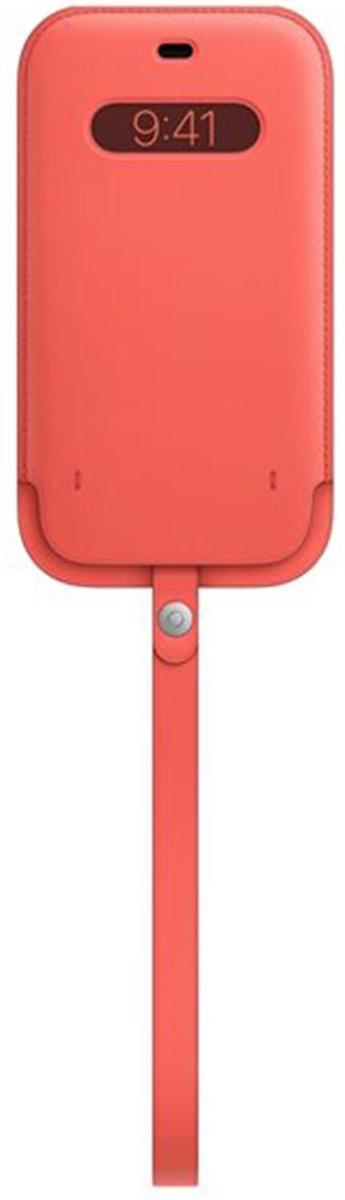 Apple Hoesje Met Koord Geschikt voor iPhone 12 Pro Max - Apple Leather Sleeve smartphone - roze