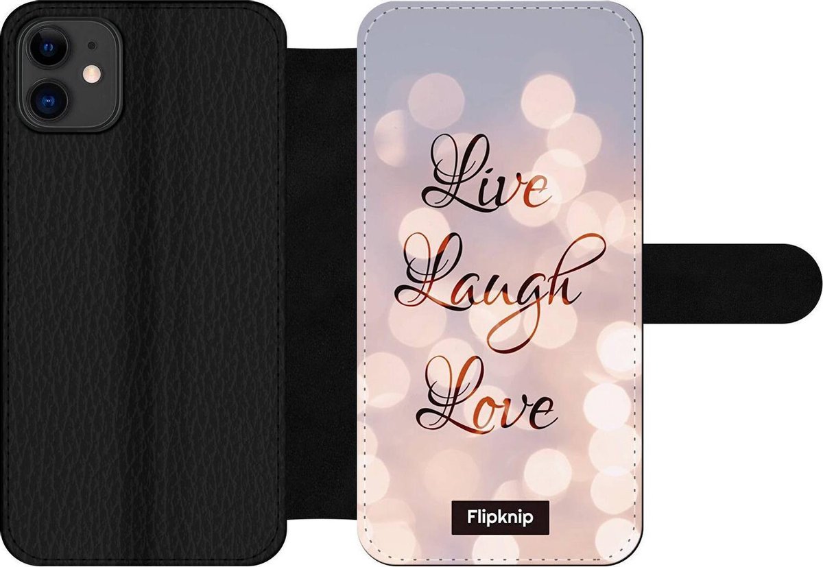 Wallet case - geschikt voor iPhone 11 - Live Laugh Love