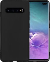 Samsung S10 Hoesje Back Cover Siliconen Case Hoes - Zwart