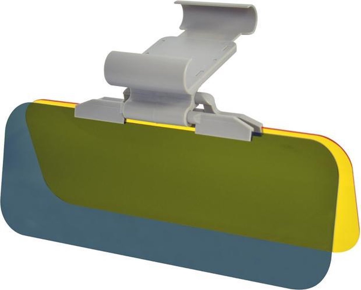 Pare-soleil 2 En 1 Universel Pour Voiture - Protection Anti-éblouissement Jour Et Nuit, Couleur Jaune Et Gris