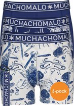 Muchachomalo boxershorts (3-pack) - heren boxers normale lengte - Tools print met blauw -  Maat: S
