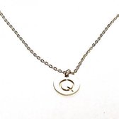 Ketting alfabet rond Q - Zilver