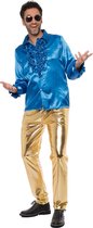 Partychimp Disco Broek Heren Disco outfit Carnavalskleding Heren Carnaval Foute Party - Goud - Maat S/M - Polyester