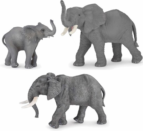 Amerika Correctie toegang Plastic speelgoed figuren setje olifanten familie van 3x stuks - Diverse  formaten... | bol.com