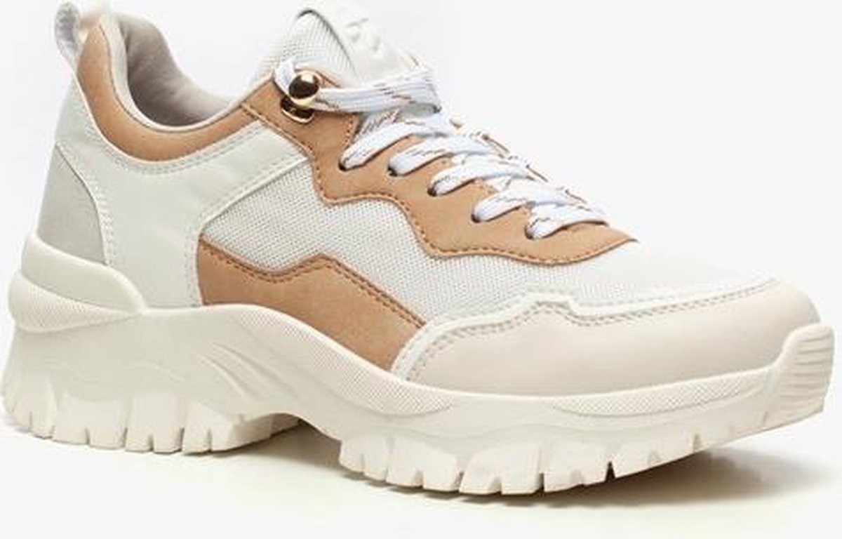Super Cracks Supercracks dames dad sneakers Beige - Schoenen.nl