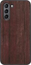 ADEL Siliconen Back Cover Softcase Hoesje Geschikt voor Samsung Galaxy S21 Plus - Hout Design Bruin