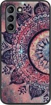 ADEL Siliconen Back Cover Softcase Hoesje Geschikt voor Samsung Galaxy S21 Plus - Mandala Bloemen Rood