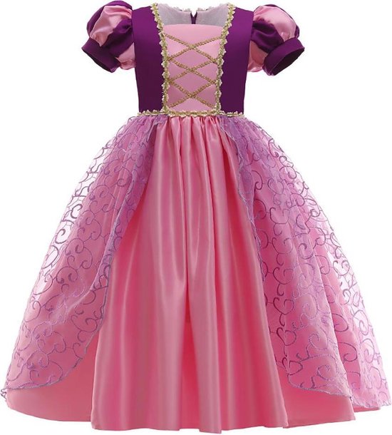 Prinses - Rapunzel jurk - Rapunzel -  Prinsessenjurk - Verkleedkleding - Paars