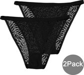INSUA Dames Slips - 2-Pack - Zwart - Maat S
