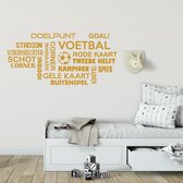 Muursticker Voetbal Woorden Wolk -  Goud -  120 x 56 cm  -  baby en kinderkamer  nederlandse teksten  alle - Muursticker4Sale