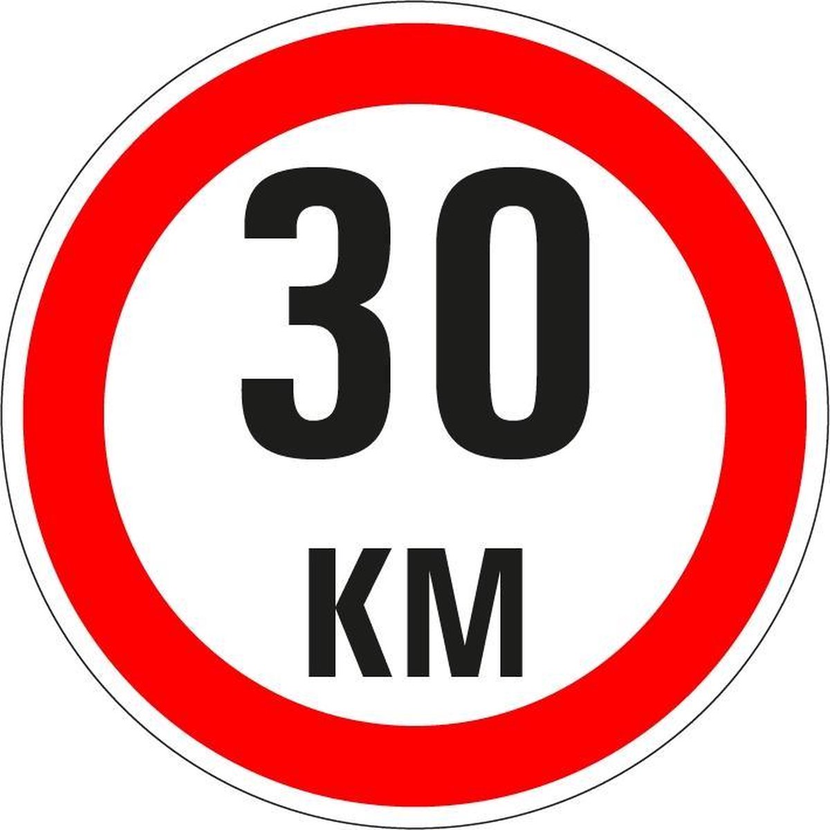 Maximaal 30 km sticker, A1 150 mm
