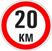 Maximaal 20 km sticker, A1 100 mm