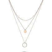 QOOQI Dames ketting 925 sterling zilver One Size Roségoud 32011534