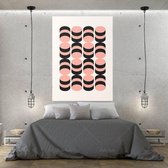 Black and Pink Geometric Poster - 40x60cm Canvas - Multi-color