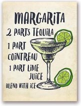 Cocktails Poster Margarita - 40x60cm Canvas - Multi-color