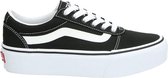 Vans Ward Platform Canvas Dames Sneakers - Black/White - Maat 42