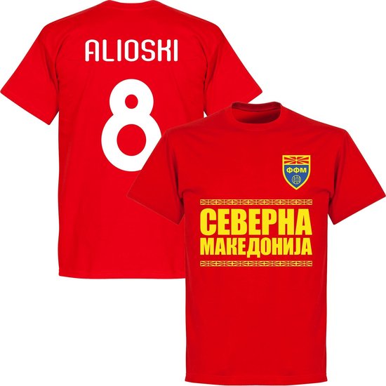 Foto: Noord macedoni alioski 8 team t shirt rood 4xl