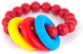 Lollipops & More Bijtarmband Donut Teether 6,5 Cm Silicone Rood