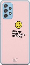 Samsung Galaxy A52 siliconen hoesje - I'm cool quote - Soft Case Telefoonhoesje - Roze - Tekst